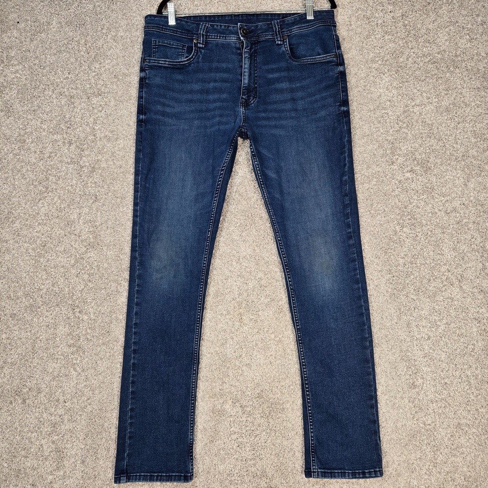 The Perfect Jean NYC Mens 34x32 (fit 35x31) Blue Slim Fit Stretch‎